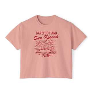 Barefoot & Sun-Kissed Blush or Ivory Boxy Tee - Tucked & Threaded
