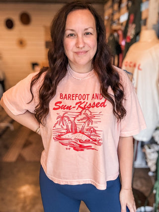 Barefoot & Sun-Kissed Blush or Ivory Boxy Tee - Tucked & Threaded