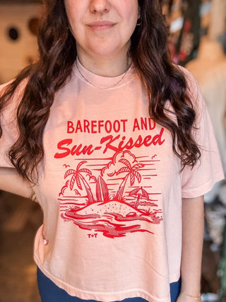 Barefoot & Sun-Kissed Blush or Ivory Boxy Tee - Tucked & Threaded