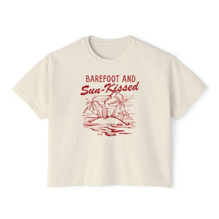 Barefoot & Sun-Kissed Blush or Ivory Boxy Tee - Tucked & Threaded