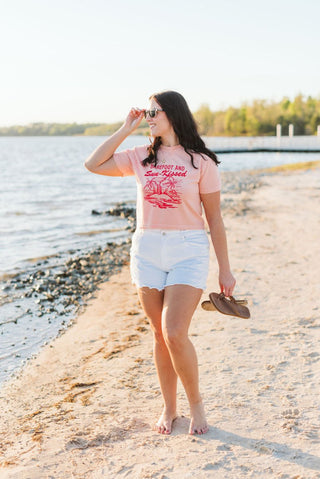 Barefoot & Sun-Kissed Blush or Ivory Boxy Tee - Tucked & Threaded