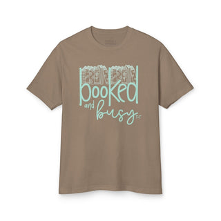 Book Lover Graphic Tee - Booked & Busy Vintage Faded Shirt for Women - Tucked & Threaded