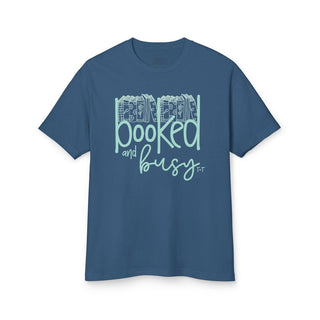 Book Lover Graphic Tee - Booked & Busy Vintage Faded Shirt for Women - Tucked & Threaded