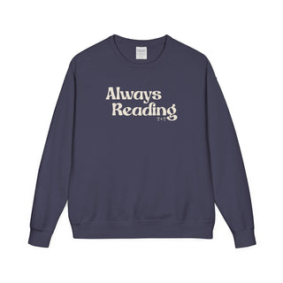Book Lover Sweatshirt - Always Reading ComfortWash Crewneck for Women - Tucked & Threaded