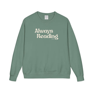 Book Lover Sweatshirt - Always Reading ComfortWash Crewneck for Women - Tucked & Threaded