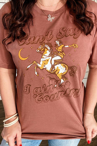 Can't Say I Ain't Country Chestnut Tee - Tucked & Threaded