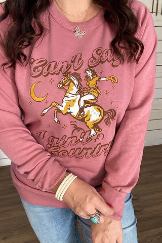Can't Say I Ain't country Mauve Lightweight Pullover - Tucked & Threaded