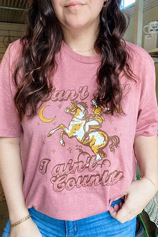 Can't Say I Ain't Country Mauve Tee - Tucked & Threaded