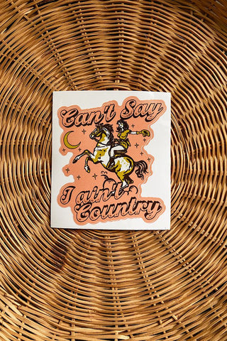 Can't Say I Ain't Country Vinyl Sticker - Tucked & Threaded