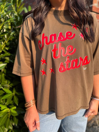 Chase the Stars Faded Brown Boxy Tee - Tucked & Threaded