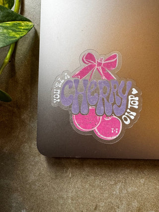Cherry on Top Sticker - Tucked & Threaded