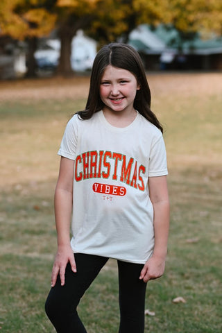 Christmas Vibes Ivory Youth Tee - Tucked & Threaded