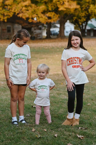 Christmas Vibes Ivory Youth Tee - Tucked & Threaded