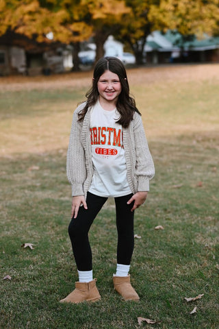 Christmas Vibes Ivory Youth Tee - Tucked & Threaded