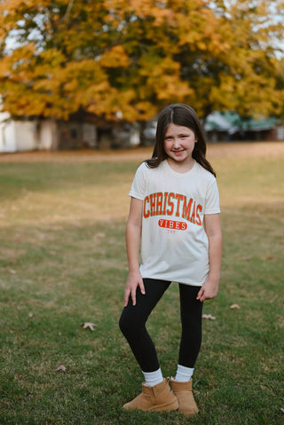Christmas Vibes Ivory Youth Tee - Tucked & Threaded