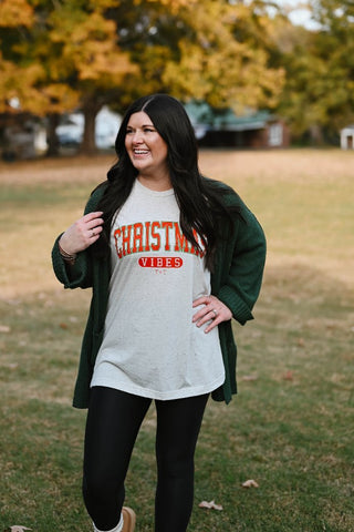 Christmas Vibes Oatmeal Adult Tee - Tucked & Threaded