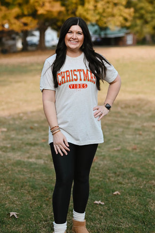 Christmas Vibes Oatmeal Adult Tee - Tucked & Threaded