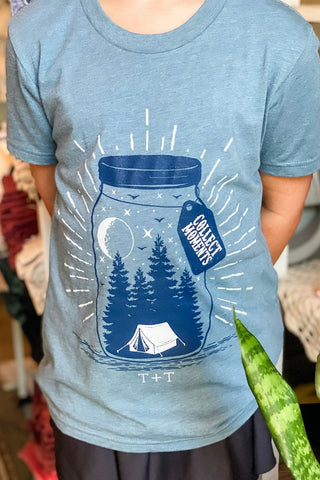 Collect Moments Heather Slate Child Tee - Tucked & Threaded