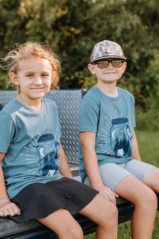 Collect Moments Heather Slate Child Tee - Tucked & Threaded