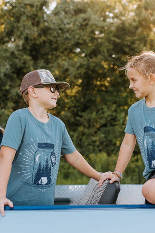 Collect Moments Heather Slate Child Tee - Tucked & Threaded
