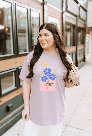 Daydream Floral Ivory or Orchid Unisex Tee - Tucked & Threaded