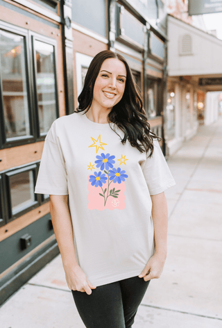 Daydream Floral Ivory or Orchid Unisex Tee - Tucked & Threaded