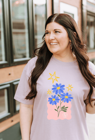 Daydream Floral Ivory or Orchid Unisex Tee - Tucked & Threaded