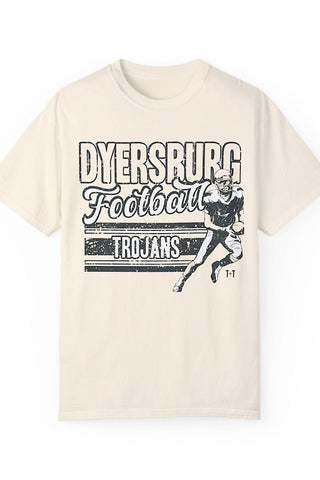 Dyersburg Trojans Football Ivory Tee - Tucked & Threaded