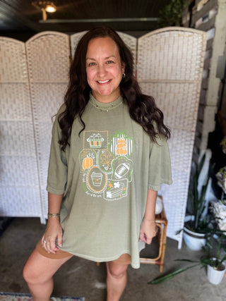 Fall Faves Collage Camel Vintage Tee - Tucked & Threaded