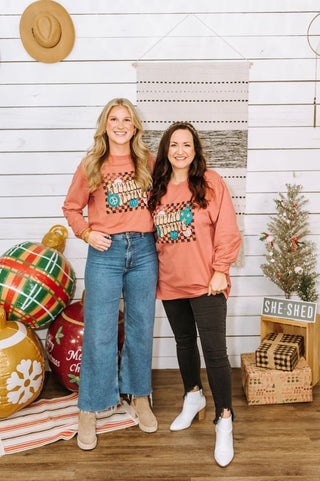 Feeling Festive Crimson Long-Sleeve Tee - Tucked & Threaded