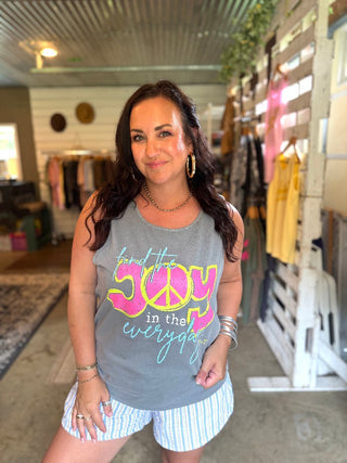 Find the Joy Grey or Blue Jean Unisex Tank - Tucked & Threaded