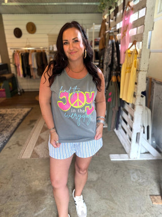 Find the Joy Grey or Blue Jean Unisex Tank - Tucked & Threaded