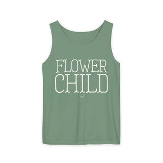 Flower Child Terracotta or Light Green Unisex Tank - Tucked & Threaded