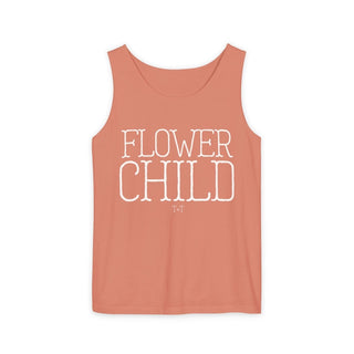 Flower Child Terracotta or Light Green Unisex Tank - Tucked & Threaded