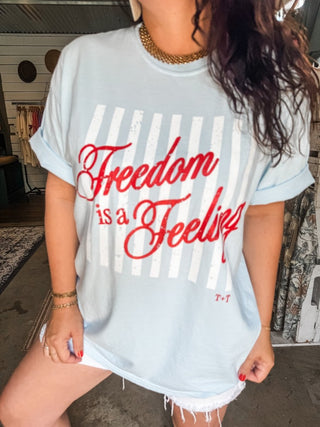 Freedom is a Feeling Chambray Unisex Tee - Tucked & Threaded