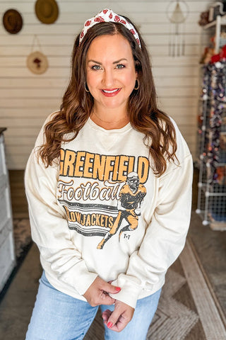 Greenfield Jackets Football Ivory Sweatshirt - Tucked & Threaded