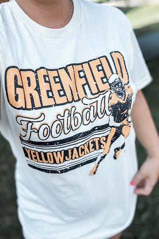 Greenfield Jackets Football Ivory Tee - Tucked & Threaded