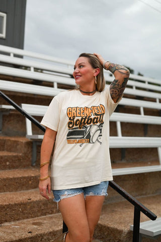 Greenfield Jackets Softball Ivory Tee - Tucked & Threaded