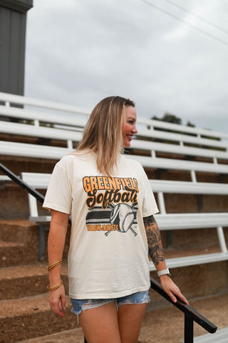 Greenfield Jackets Softball Ivory Tee - Tucked & Threaded