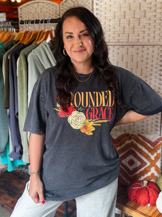 Grounded in Grace Black Vintage Tee - Tucked & Threaded