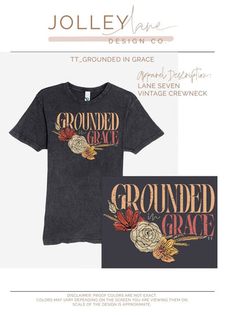 Grounded in Grace Black Vintage Tee - Tucked & Threaded