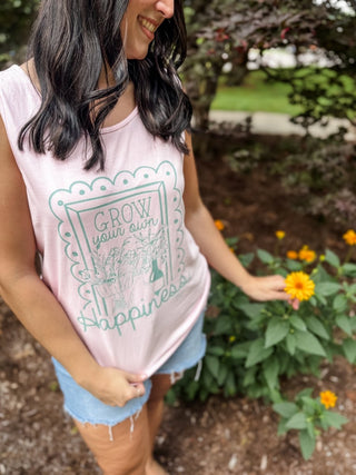Grow Your Own Happiness Unisex Tank - Tucked & Threaded