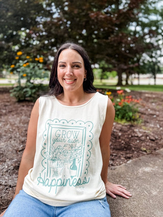 Grow Your Own Happiness Unisex Tank - Tucked & Threaded
