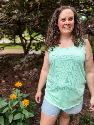 Grow Your Own Happiness Unisex Tank - Tucked & Threaded