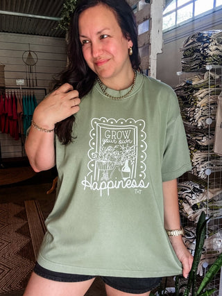 Grow Your Own Happiness Urban Heavy Tee - Tucked & Threaded
