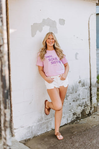 Hey, Soul Sister Lilac Tee - Tucked & Threaded