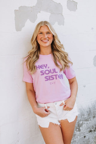 Hey, Soul Sister Lilac Tee - Tucked & Threaded