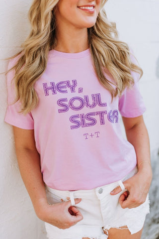 Hey, Soul Sister Lilac Tee - Tucked & Threaded
