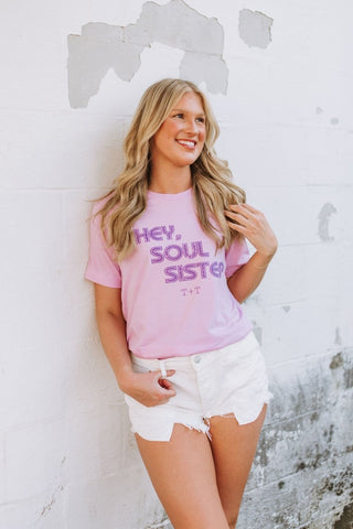 Hey, Soul Sister Lilac Tee - Tucked & Threaded