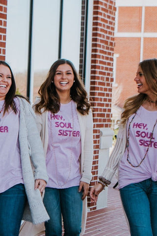 Hey, Soul Sister Lilac Tee - Tucked & Threaded